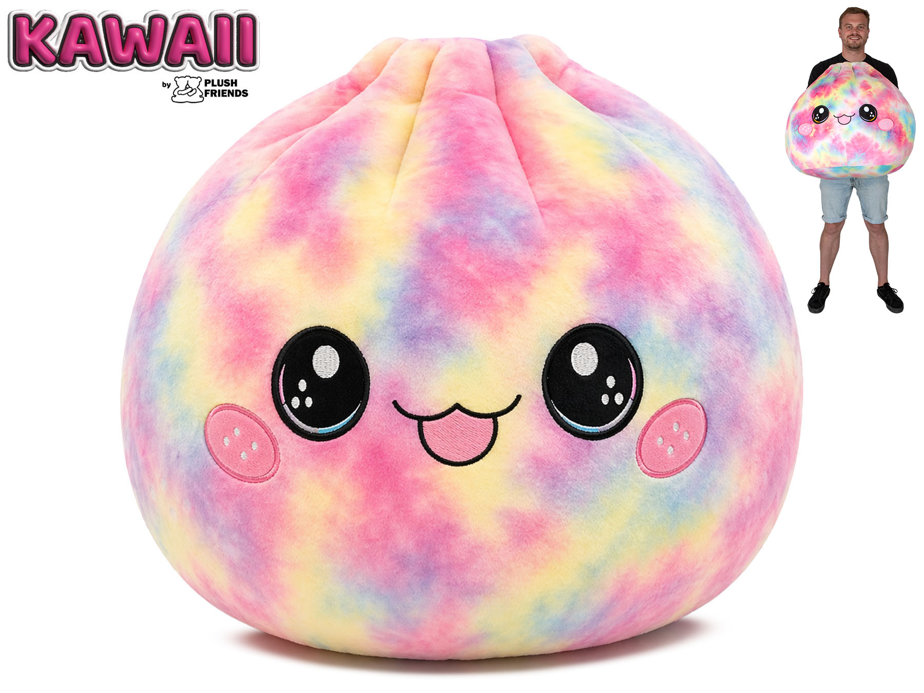 26490335 * Plush Friends Kawaii Bao knedlíček plyšový 60cm duhový 0m+ Skladem od 10.8.2026